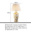 Axyaa Ceramic Desk Lamp: Luxury Classical Table Light for Bedroom, Living Room & Home Décor