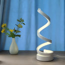 Axyaa Elegant White USB Spiral Desktop Lamp with Three-Color Dimming
