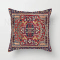 Axyaa Red Plush Moroccan Ethnic Sofa Cushion Cover -  Customizable 40x40 50x50 60x60