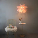 Axyaa Nordic Feather LED Floor Lamp for Living Room, Bedroom, Office - Stylish Home Decor & Night Light