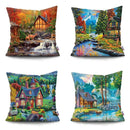 Axyaa Rustic Landscape Print Pillowcase