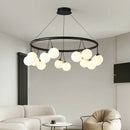 Axyaa Cherry Pendant Light - White Glass Chandelier for Living Room & Dining Table