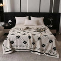 Axyaa European Cotton Fleece Blanket - Double-Layer Jacquard Sofa Blanket for All Seasons