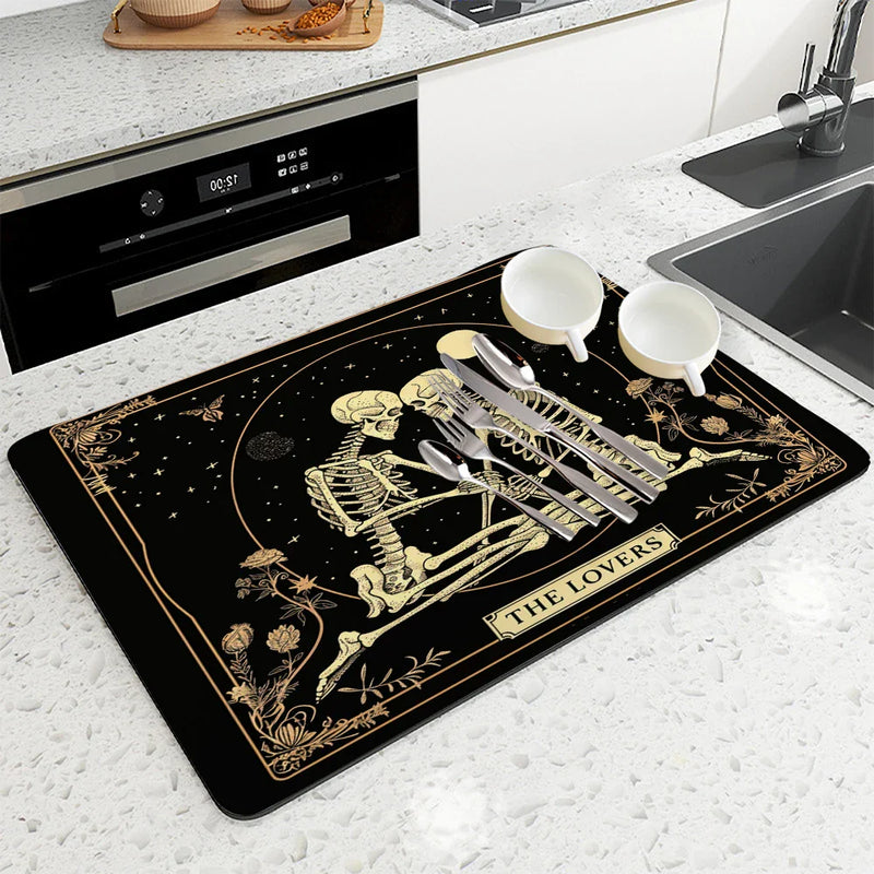 Axyaa Halloween Flower Diatoms Coffee Cup Drying Mat