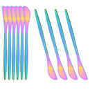 Axyaa Black Gold Butter Knife Set of 10 - Cheese Spreader Set