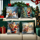 Axyaa Winter Snow Santa Claus Gift Pillowcase Suite Home Decoration