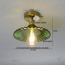 Axyaa Green Glass LED Ceiling Light Modern Home Decor Iron Copper Lampara Techo