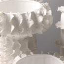 Axyaa White Pleated Petals Ceramic Vase - Handmade Flower Arrangement Home Decoration