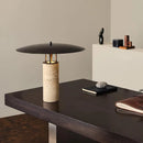 Axyaa Stone Table Lamp with Clear Glass Lampshade and LED Mood Lights