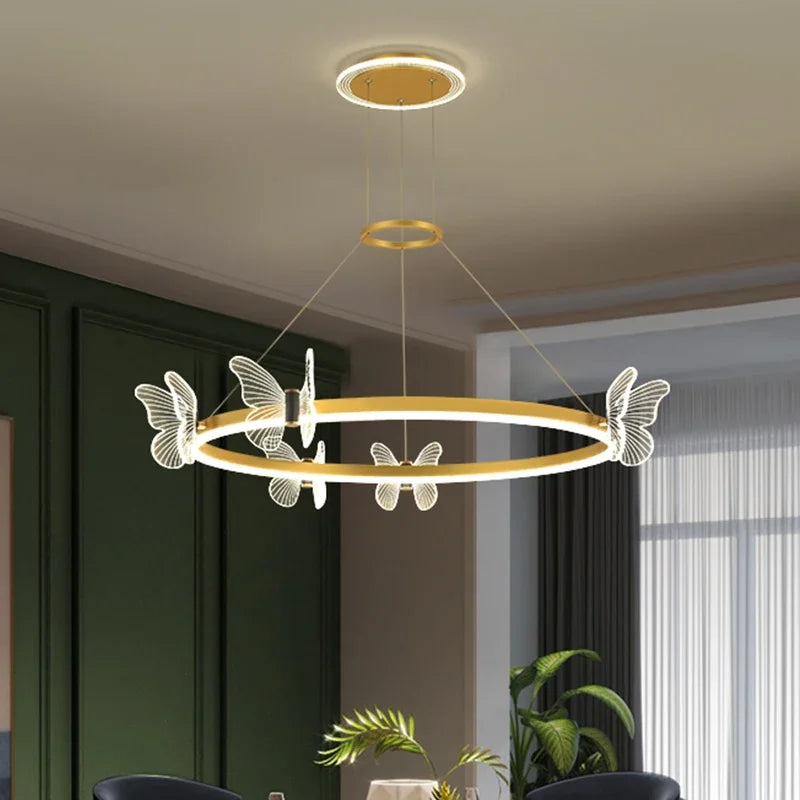 Luxury Butterfly Crystal Chandelier Pendant Lights by Axyaa