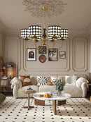 Axyaa Polka Dots Chandelier: Retro Style Round Pendant Lamp for Home Decor