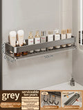 Axyaa Aluminum Kitchen & Bathroom Wall Hanging Rack Storage Shelf Organize Everything