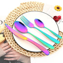 Axyaa Rainbow Stainless Steel Cutlery Set - Complete Dinnerware Set