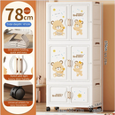 Axyaa Cartoon Wardrobe: Foldable Storage Organizer with Wheels