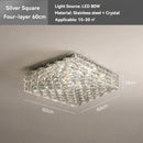 Axyaa Crystal Ceiling Lamp: High-end Modern Square Living Room Bedroom Light