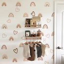 Axyaa Boho Hearts Rainbow Wall Decals: Nursery Kids Room Decor