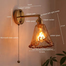 Axyaa Nordic Amber Glass LED Wall Lamp for Living Room and Bathroom