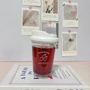 Axyaa Simple Plastic Water Bottle With Straw Tea Strainer Transparent Coffee Cup