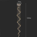 Axyaa Crystal Stair Chandelier: Modern LED Ceiling Light for Living Room