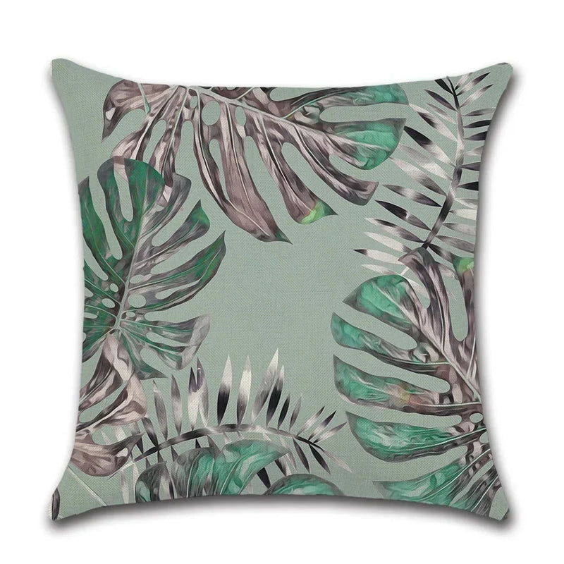 Axyaa Tropical Rainforest Plant Throw Pillow Cover 45x45cm
