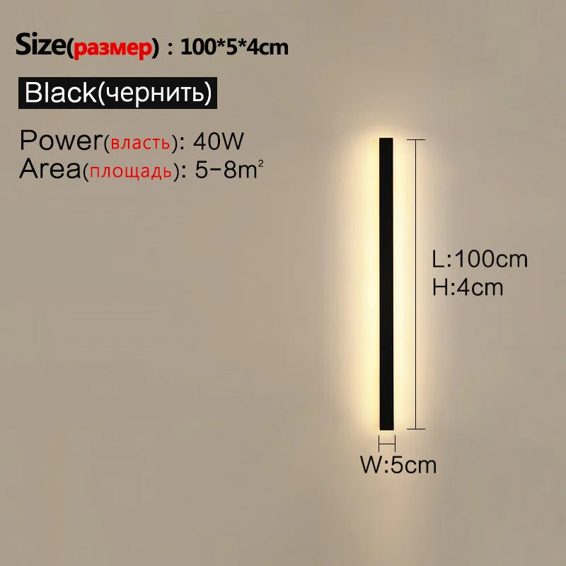 Axyaa Waterproof Outdoor Wall Light Garden LED Modern Nordic Living Room TV Background IP65 Wall Washer