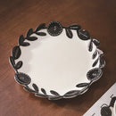 Axyaa Retro Flower Vine Ceramic Plate: High-end Steak Plate for Home & Restaurant