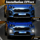 Axyaa LED Fog Lamps for KIA Sportage KX5 2019-2020 DRL Headlights: Front Bumper Daytime Running Lights