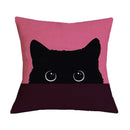Black Cat Printed Cushion Cover for Home Sofa Car Decor - Axyaa Brand