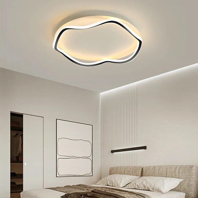 Axyaa Round LED Ceiling Light with Remote Control, Dimmable Chandelier for Living Room