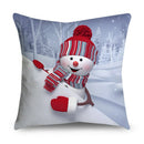 Axyaa Christmas Snowman Print Cushion Cover - 45X45CM