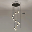 Axyaa Crystal Chandelier Stair Pendant Living Room Interior Lighting