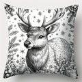 Axyaa Christmas Santa Deer Merry Words Cushion Cover for Sofa Bedroom Car Pillow