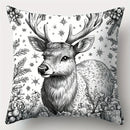 Axyaa Christmas Santa Deer Merry Words Cushion Cover for Sofa Bedroom Car Pillow
