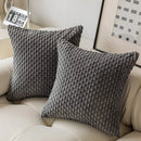 Axyaa Fluffy Corduroy Cushion Cover - Nordic Orange Throw Pillow for Home Decor