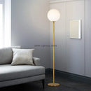 Axyaa Glass Ball Metal Floor Lamp - Modern Minimalist Bedroom Decor LED Light
