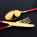 Axyaa Stainless Steel Dinnerware Set - Knife Fork Spoon Flatware Tableware