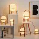 Axyaa Zen Wood LED Desk Lamp with Glass Shade for Home Décor Lighting Fixtures