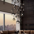 Axyaa Crystal Chandelier Stair Pendant Lamp Living Room Pendant Lights Interior Lighting