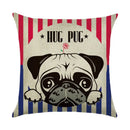 Cute Dog Watercolor Linen Cushion Cover 45*45cm - Axyaa