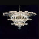 Clear Petal Glass Flower Chandelier with Crystal Tassel Pendants by Axyaa.
