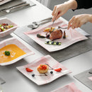 Axyaa Flora Marble Pink Porcelain Tableware Set for 6