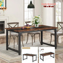 Axyaa Industrial Dining Table: Rectangular Kitchen Table for 6-8 Person