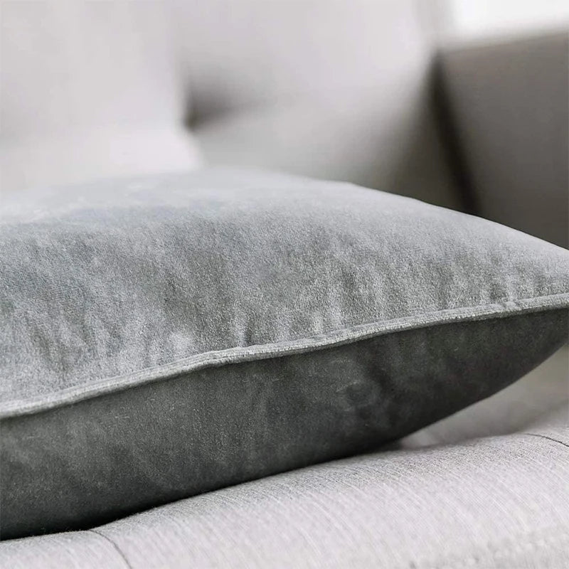 Axyaa Velour Square Pillow Cover 50x50 Lightweight Hidden Zipper Sofa Bed Pillowcase