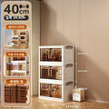 Axyaa 5-Layer Folding Storage Cabinet with Wheels, Large Capacity Organizer
