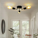 Axyaa Black Industrial Retro 3-Light Ceiling Chandelier