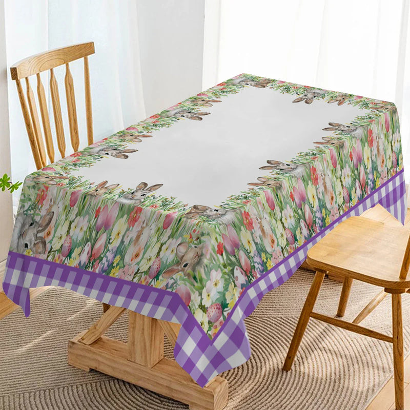 Axyaa Table Runner - Farmhouse Dining Decor for Kitchen, Wedding Party, Rabbit Flower Mushroom Theme