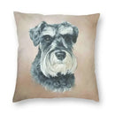 Axyaa Miniature Schnauzer Dog Cartoon Cushion Cover for Sofa - Puppy Lover's Nordic Pillow
