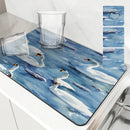 Axyaa Watercolor Square Dry Mat for Dishes & Cups - Absorbent & Anti-slip