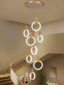 Axyaa Modern Villa Gold\Black Acrylic Ring Chandelier
