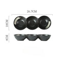Axyaa Triple Grid Ceramic Sauce Bowl for Hot Pot Sushi Barbecue Tableware